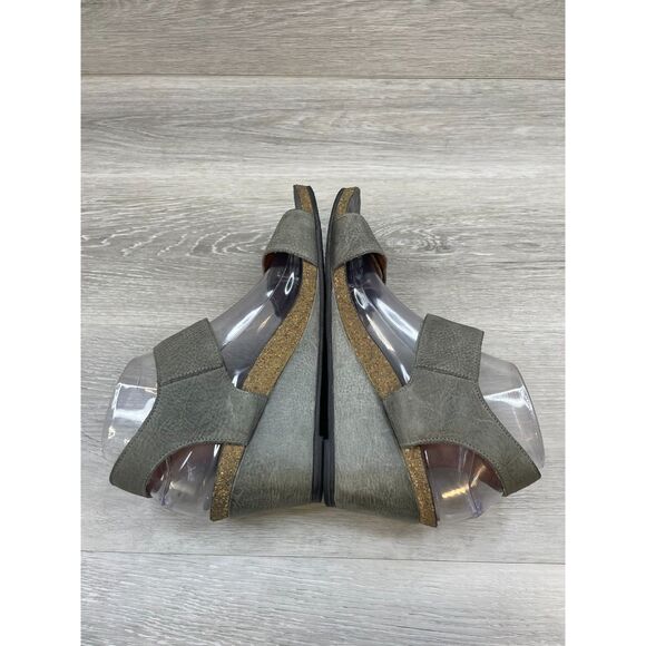 Taos Carousel 3 Women's Sandal Gray Leather Buckle Ankle Strap 8.5 Shoes - Picture 5 of 12